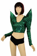 Green Dragon Mega Sharp Shoulder Crop - Coquetry Clothing