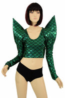 Green Dragon Mega Sharp Shoulder Crop - Coquetry Clothing