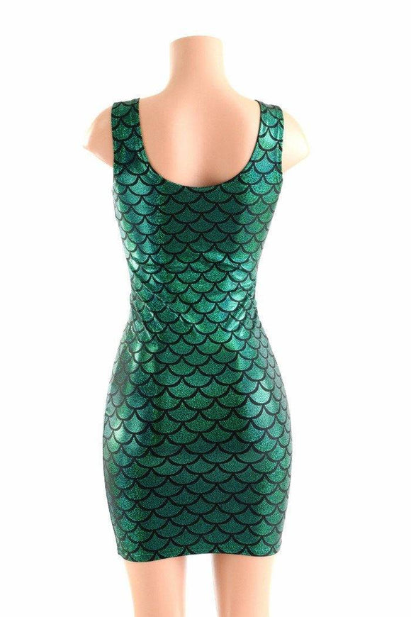 Green Dragon Scale Tank Dress - Coquetry Clothing