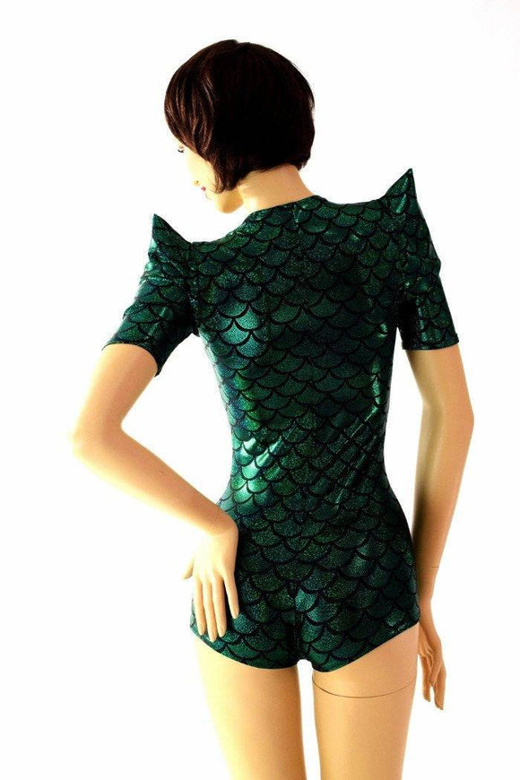 Green Dragon Sharp Shoulder Romper - Coquetry Clothing