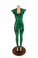 Green Kaleidoscope Flip Sleeve V Neck Catsuit - 2