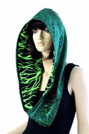Green Kaleidoscope & Green Lightning Infinity Festival Hood - Coquetry Clothing