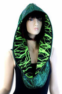 Green Kaleidoscope & Green Lightning Infinity Festival Hood - 1