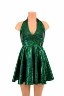 Green Kaleidoscope Halter Skater Dress - Coquetry Clothing