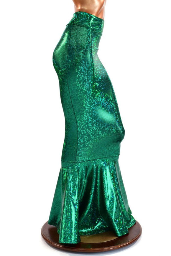 Green Kaleidoscope High Waist Mermaid Skirt - Coquetry Clothing