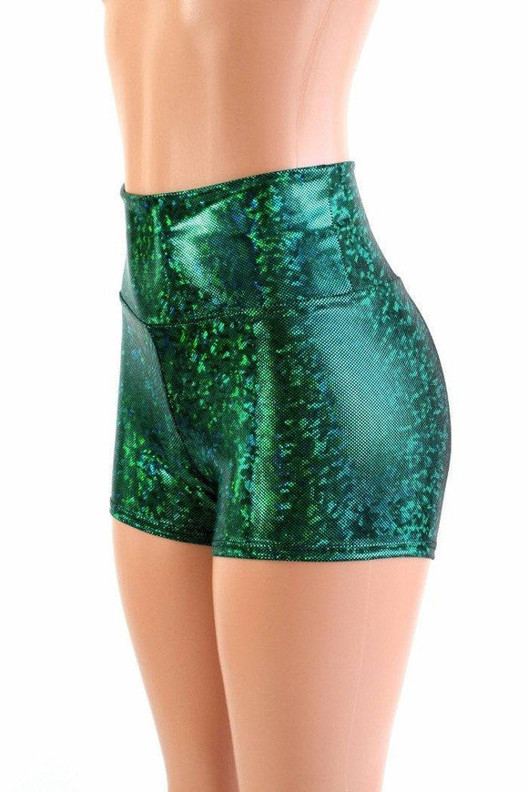 Green Kaleidoscope High Waist Shorts - Coquetry Clothing