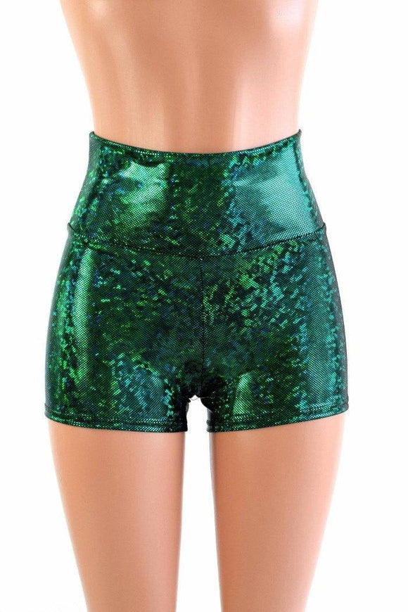 Green Kaleidoscope High Waist Shorts - Coquetry Clothing