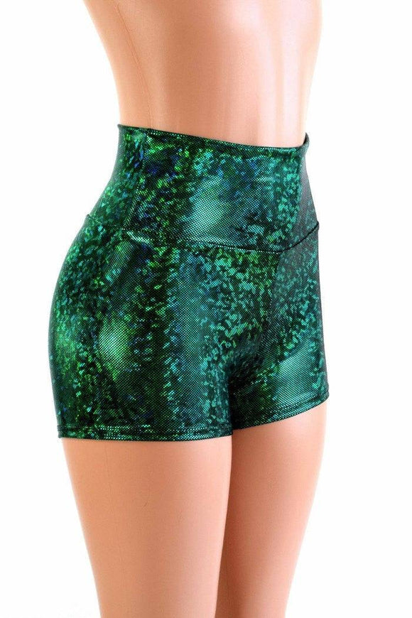 Green Kaleidoscope High Waist Shorts - Coquetry Clothing