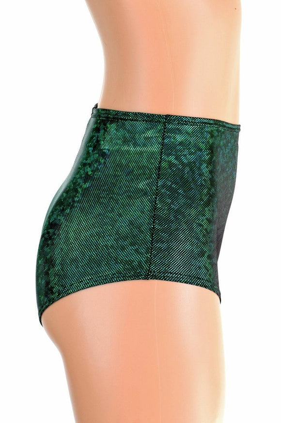 Green Kaleidoscope High Waist Siren Shorts - Coquetry Clothing