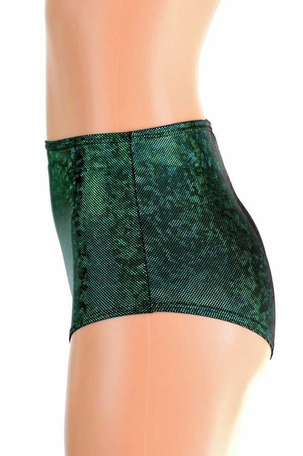 Green Kaleidoscope High Waist Siren Shorts - 4