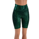 Green Kaleidoscope Holographic Bike Shorts - Coquetry Clothing