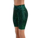 Green Kaleidoscope Holographic Bike Shorts - Coquetry Clothing