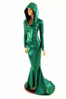 Green Kaleidoscope Puddle Train Gown - Coquetry Clothing