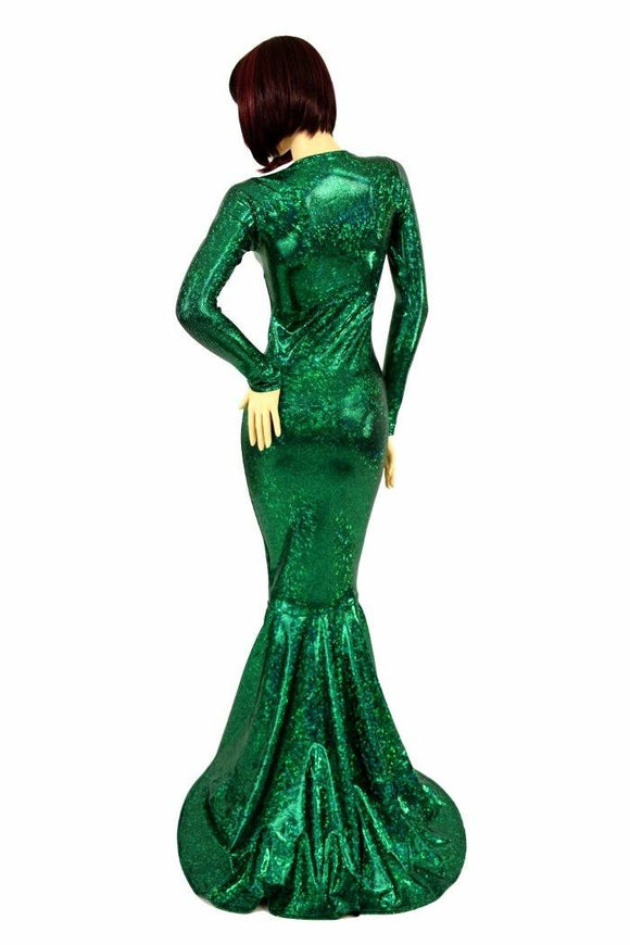 Green Kaleidoscope Puddle Train Gown - Coquetry Clothing
