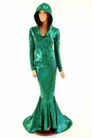 Green Kaleidoscope Puddle Train Gown - Coquetry Clothing