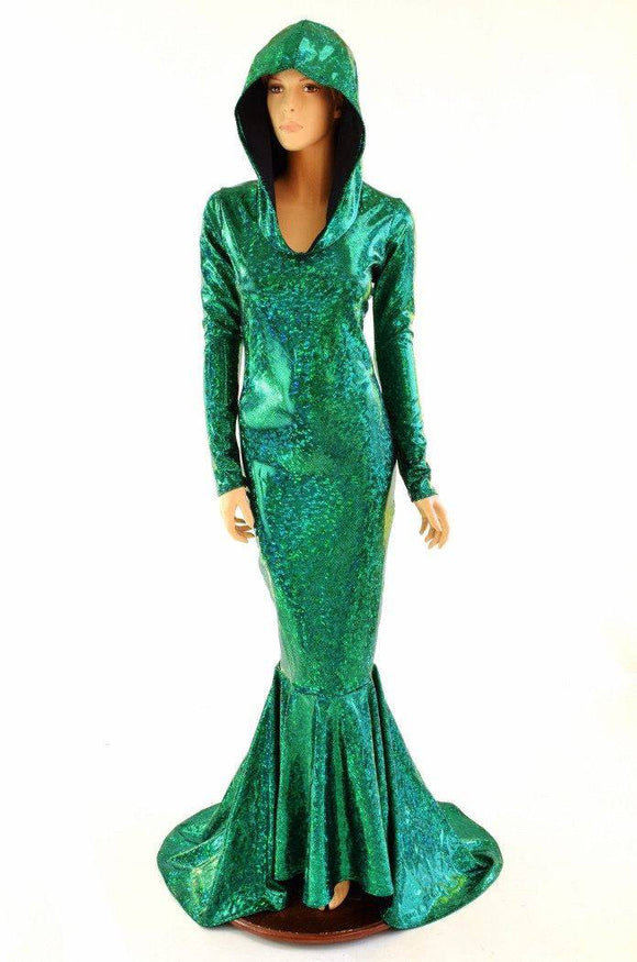 Green Kaleidoscope Puddle Train Gown - Coquetry Clothing