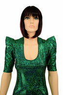 Green Kaleidoscope Sharp Shoulder Catsuit - Coquetry Clothing
