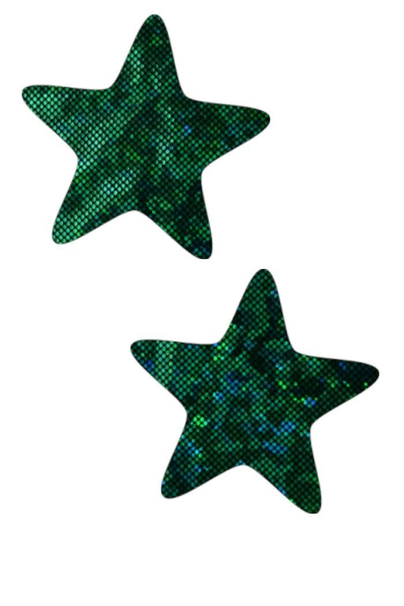 Green Kaleidoscope Star Pasties - Coquetry Clothing