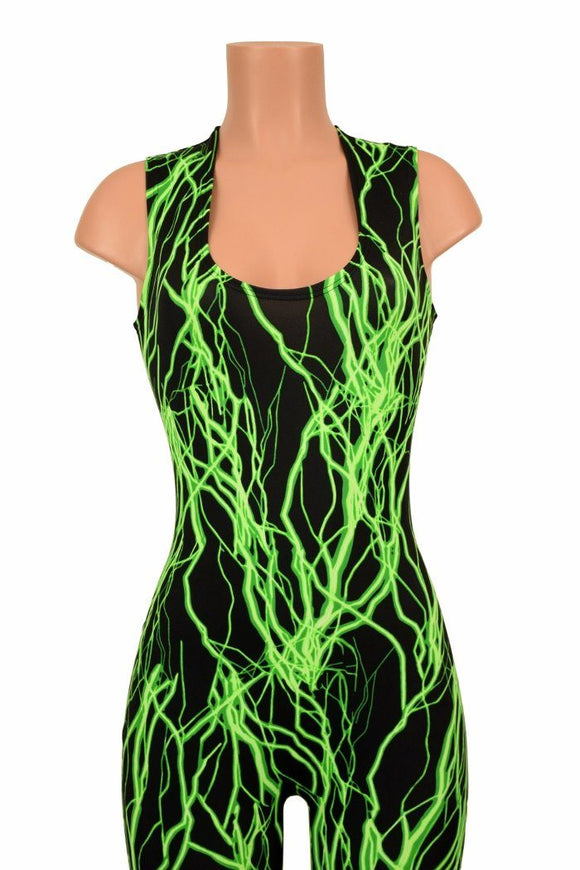 Green Lightning Catsuit - Coquetry Clothing