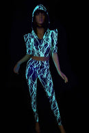 Green Lightning Crop & Leggings Set - Coquetry Clothing