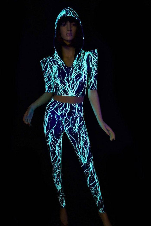 Green Lightning Crop & Leggings Set - Coquetry Clothing