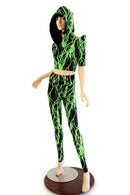 Green Lightning Crop & Leggings Set - Coquetry Clothing