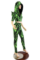 Green Lightning Crop & Leggings Set - Coquetry Clothing