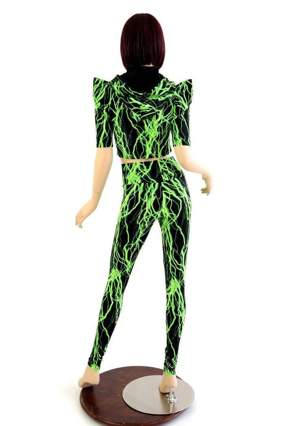 Green Lightning Crop & Leggings Set - Coquetry Clothing