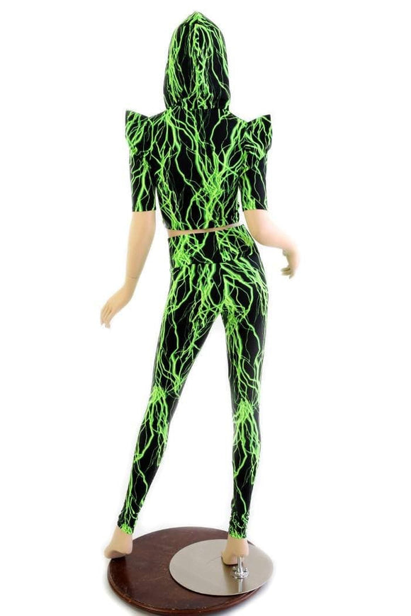 Green Lightning Crop & Leggings Set - Coquetry Clothing