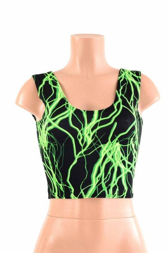 Green Lightning Crop Tank - Coquetry Clothing