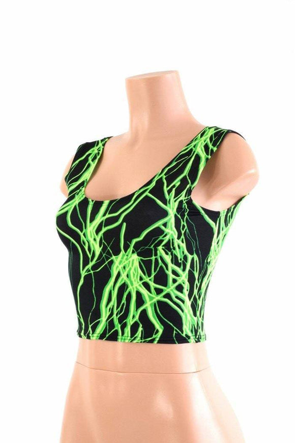 Green Lightning Crop Tank - Coquetry Clothing