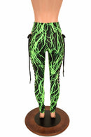 Green Lightning Lace Up Leggings - Coquetry Clothing