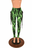 Green Lightning Lace Up Leggings - Coquetry Clothing