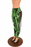 Green Lightning Lace Up Leggings - Coquetry Clothing