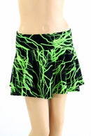 Green Lightning Mini Rave Skirt - Coquetry Clothing