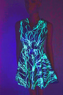 Green Lightning Pocket Hoodie Skater Dress - Coquetry Clothing