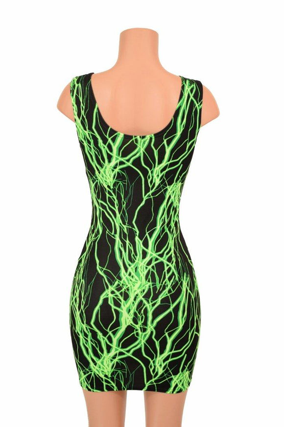 Green Lightning Tank Dress - Coquetry Clothing