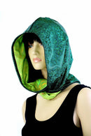 Green & Lime Holographic Infinity Festival Hood - Coquetry Clothing