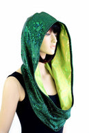Green & Lime Holographic Infinity Festival Hood - Coquetry Clothing