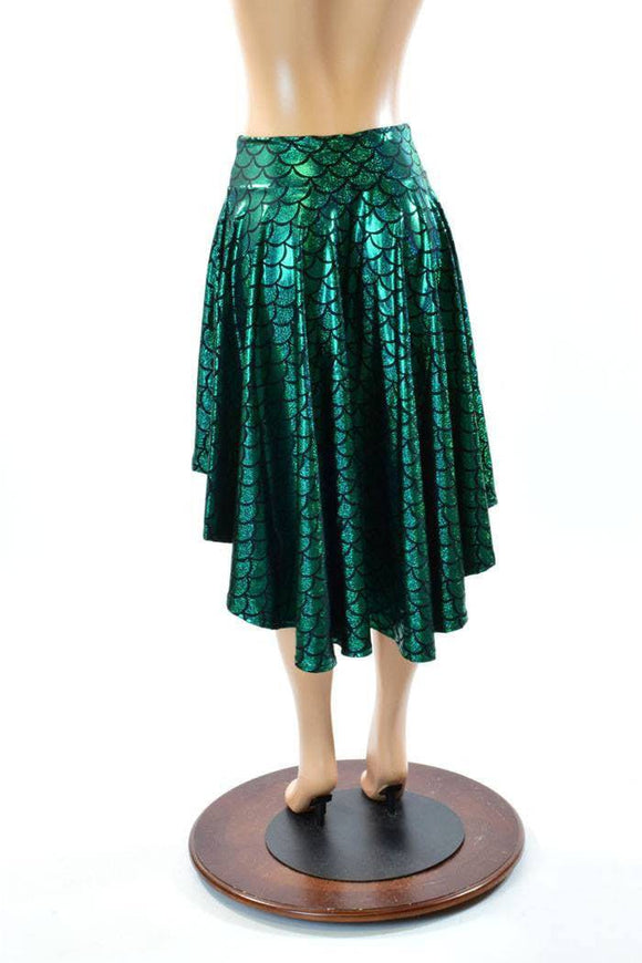 Green Mermaid Hi - Lo Skater Skirt - Coquetry Clothing