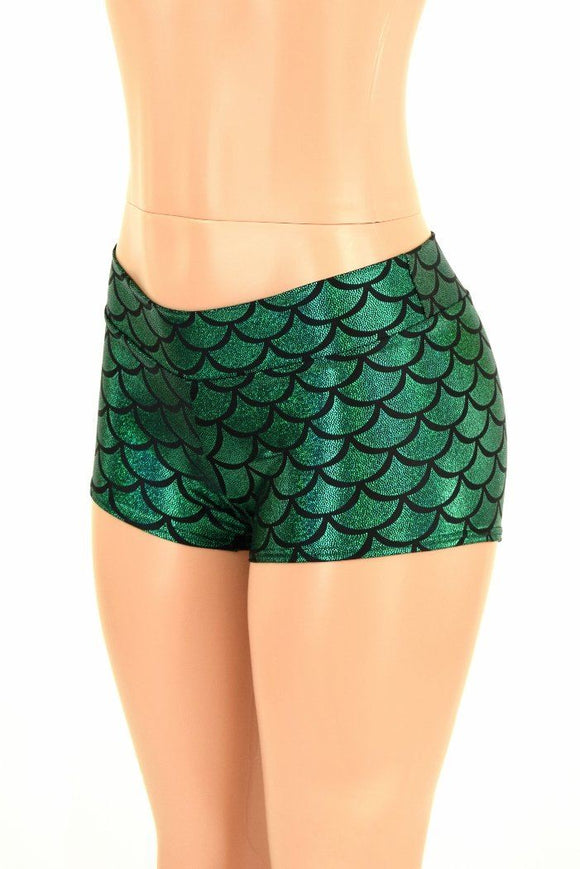 Green Mermaid Lowrise Shorts - Coquetry Clothing