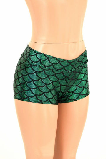 Green Mermaid Lowrise Shorts - Coquetry Clothing