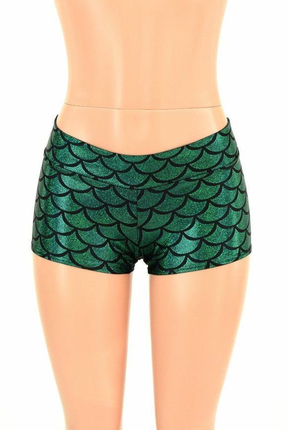 Green Mermaid Lowrise Shorts - Coquetry Clothing