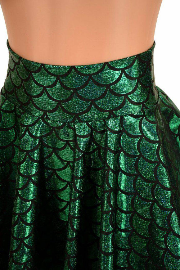 Green Mermaid Mini Rave Skirt - Coquetry Clothing