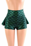 Green Mermaid Ruffle Rump Shorts - Coquetry Clothing