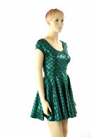 Green Mermaid Skater Dress - Coquetry Clothing