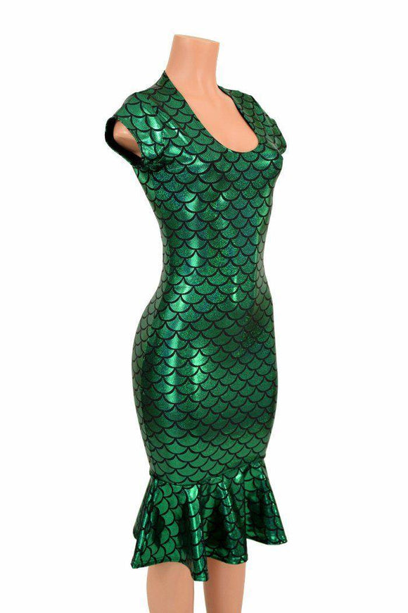 Green Mermaid Wiggle Dress - Coquetry Clothing