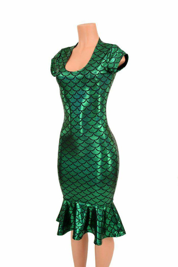 Green Mermaid Wiggle Dress - Coquetry Clothing