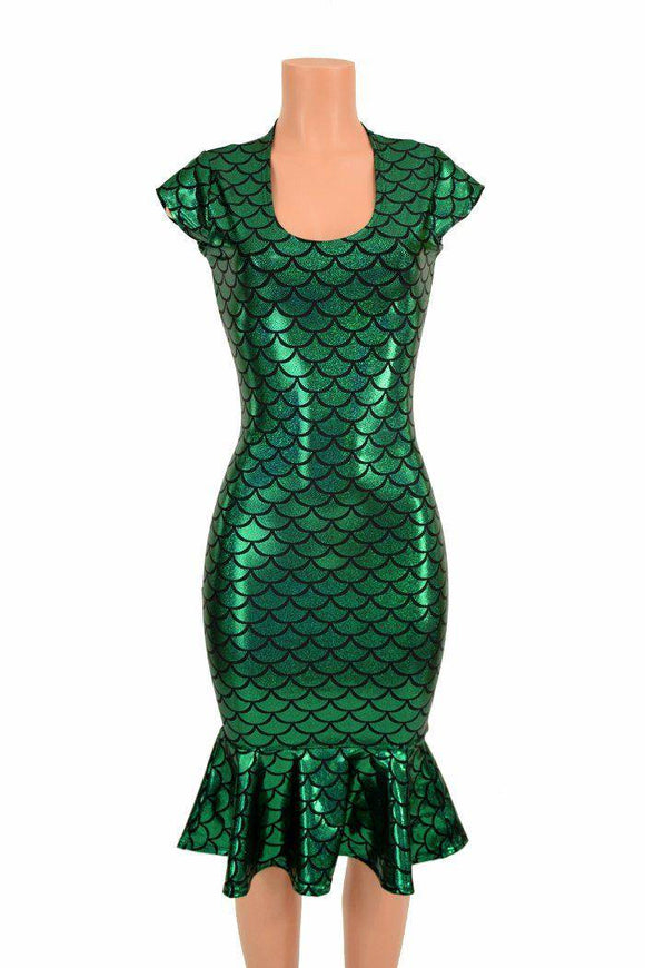 Green Mermaid Wiggle Dress - Coquetry Clothing