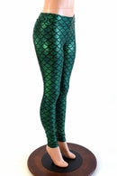 Green Mid Rise Mermaid Leggings - Coquetry Clothing